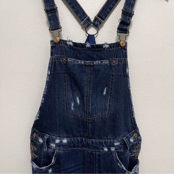 ZARA Trafaluc Denimwear Distressed Straight Leg Overalls Size US Small - Picture 14 of 14